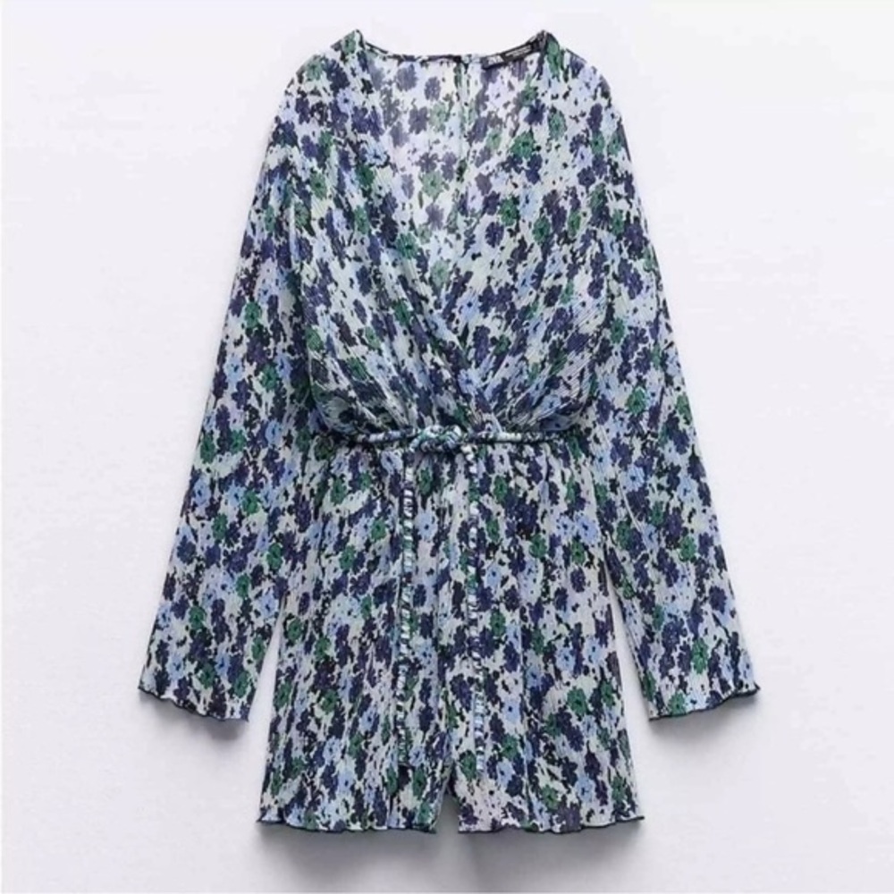 ZARA Printed Pleated Jumpsuit